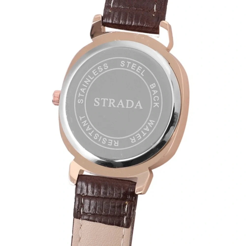 Brown Watch with White Austrian Crystals